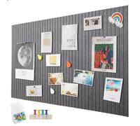 Penbinmall 60 x 40 cm large pin board, large cork board, decorative cork wall made of felt, 0.9 cm thick, foldable photo board with self-adhesive tape, felt self-adhesive vision board, push pins felt