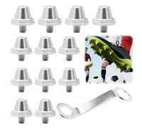 Penbinmall Pack of 12 Football Boots Studs, Silver, Replacement Spikes, Sturdy, Non-Slip M5 Threaded Screw, Football Boot Cleats for Men's Football Boots, Competitions