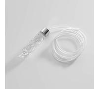 Penbrice Interiors Bathroom light cord pull - Glass effect solid clear acrylic teardrop with chrome design