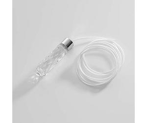Penbrice Interiors Bathroom light cord pull - Glass effect solid clear acrylic teardrop with chrome design