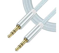 Pence & Moon Collective 3.5mm Aux Cable - Durable Nylon Braided, Gold-Plated Connectors for Car, iPhone, Samsung, Laptop & More - 1M / 3.3ft