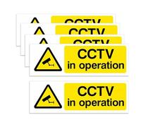 Pence & Moon Collective 5 Pcs CCTV in Operation Sign, Weatherproof CCTV Stickers for windows, CCTV Signs for Indoor/Outdoor Use(15cm x 5cm)