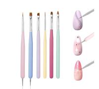 Pence & Moon Collective 6 Pcs Nail Art Brushes, Nail Brushes, Nail Brushes for Gel Nails, Nail Art Liner Brush and Nail Dotting Pen for Salon at Home DIY Manicure