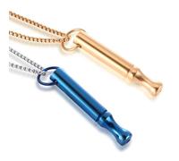 Pence & Moon Collective Breathing Necklace Set, 2-Piece Stainless Steel Mindfulness Necklaces, Rose Gold and Blue, 70 cm