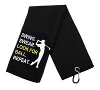 Pence & Moon Collective Golf Towel - Funny Black Towel for Men, Retirement & Golfer Gifts Golf Gifts for Men Grandpa Dad - Microfiber Waffle Design - 23.62 * 15.74Cinch/60 * 40cm