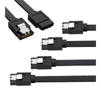 Pence & Moon Collective SATA Cable III 6Gbps 50cm (3 Pack) Straight HDD SDD Data Cable with Locking Latch Sata Cables III for SATA HDD, SSD, CD Driver, CD Writer - Black