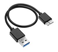 Pence & Moon Collective USB 3.0 Cable External Hard Drive Cable, SuperSpeed 5Gbps A to Micro B port Compatible with WD, Seagate, Xbox, PS4 & More External Hard Drives | 50cm Black