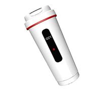 PENCHEAK 12V 24V Car Heated Mug 500ml Digital Display Insulated Mug Electric Kettle Water Heating Kettle For Coffee Fast Heating Car Beverage Warmer