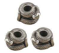 PENCHEAK 3Pcs Brass Snake Shape Lanyard Beads Light Weight Charm for Bracelets Buckles Parachutes Cord Beads Unique Designs