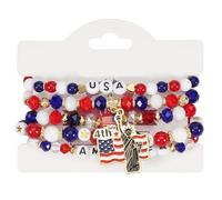 PENCHEAK Artificial Crystal Charm Adjustable Handmade Wrist Jewelry Beaded For Any Occasion Independence Day Wrist Jewelry