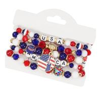 PENCHEAK Artificial Crystal Charm Adjustable Handmade Wrist Jewelry Beaded For Any Occasion Independence Day Wrist Jewelry