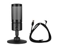 PENCHEAK Computer Microphone With Real Time Record For Streaming Desktop Mic With Intelligent Lights Noise Reduce USB Microphone