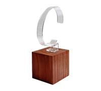 PENCHEAK Elegant Walnut Watch Holder with Wood Base Stylish C Shaped Organiser for Timepiece Space Saving Jewelry Display Stand Stylish Watch Stand
