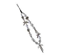 PENCHEAK Ergonomic Crystal-Textured Neck Strap ABS Reinforced Fastener Suitable for All Mobile Devices & Small Gadgets Stylish Silver Mobile Accessory