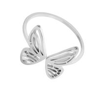 PENCHEAK Fashionable Women's Butterfly Rings Modern Butterfly Adjustable Stainless Steel Charm For Trendsetters Nature Inspired Jewelry