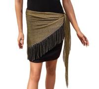 PENCHEAK Glittering Sarong Wrap Beach Covering Up For Women Lightweight Polyester Scarf With Tassels Trim For Poolside Or Evening Outings Women's Evening Stole With