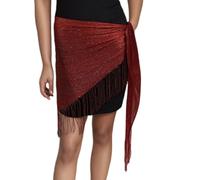 PENCHEAK Glittering Sarong Wrap Beach Covering Up For Women Lightweight Polyester Scarf With Tassels Trim For Poolside Or Evening Outings Women's Evening Stole With