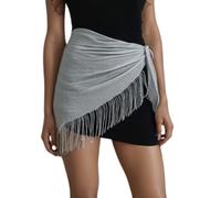 PENCHEAK Glittering Sarong Wrap Beach Covering Up For Women Lightweight Polyester Scarf With Tassels Trim For Poolside Or Evening Outings Women's Evening Stole With