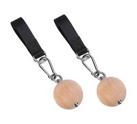 PENCHEAK Professional Wood Pull Up Handle Hand Grip with Strap Power Balls Strengths Training Attachments Climbing Ball Assist Trainer