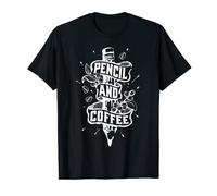 Pencil and Coffee Funny Novelty Writing T-Shirt