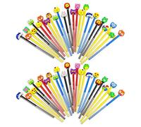Pencil and Rubber Set 50Pcs Cartoon Cute Eraser Topper Pencils for Kids, Class Gifts for students, Party Favours Bag Filler Birthday Xmas for Boys and Girls