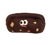 - Pencil Bag - 21 x 13 cm, Soft Design, Spacious Stationery , Charming School Supply Bag, Funny Storage Case for Biscuits in Shape | Classroom Study Kids Teen, dark brown, see description