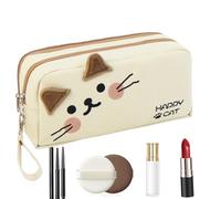 Pencil Bag, Cute Large Capacity Pen Bag, Stationery Organizer, Makeup Cosmetics Storage, 8.66x2.76x3.94 Inch Versatile Contaitor for Leaders, Erasers and Pes, White., Se référer au descriptif