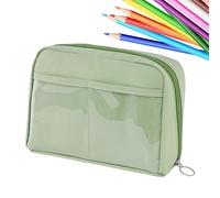 Pencil Bag For Students - Large Capacity Organizer With 12 Compartments, Portable School Stationery Case With Carrying Handle For Rulers, Markers, And More Large Capacity Pencil Bag - 12 Compartments,