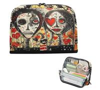 Pencil Bag Large Capacity Upright Storage Bag Standing Organizer Box for Girls School Must Haves Gothic Black