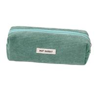 Pencil Bag, Pen Bag Spacious 7.5x2.4x2.8in Pencil Green Corduroy Pen Pouch with Zipper Portable Trendy Pouch for School, Office, Makeup