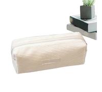 Pencil Bag - Pencil Case Corduroy Pencil Case | Large Capacity Stationery Pen Storage Pouch | Portable Zipper Pencil Organizer Box for Elementary School, Middle School, High School, White, 説明を参照してください