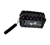Pencil Bag,Plush Pencil Case,Cute Pencil Pouch with Zippers Stationery Organizer Storage,Student Pencil Pouch Coin Pouch Cosmetic Stationery Organizer for Teens Girls (Black)
