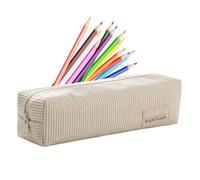 Pencil Bag - Soft Corduroy Pen Pouch with Wide Opening | Stationery Organizer Case for School, Teen Girls, College Students, Craft Supplies, Travel, Classroom, Daily Use, Study