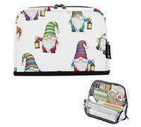 Pencil Bag Storage Colorful Whimsical Gnomes White Zipper Pencil Pouch Large Pencils Case Boys Pen Bags Teen Girls Colored College Preppy School Office Supplies