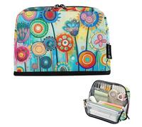 Pencil Bag Storage Vibrant Colorful Dandelion Floral Pencil Case Zipper Pencils Pouch Classroom Pen Bag Boys Animals Stationery Kids Organizer School Supply