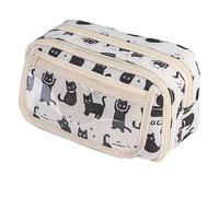 Pencil Bag Student-Specific high-Value Large-Capacity Pencil case Girl Pain Bag Pencil case (Black cat)