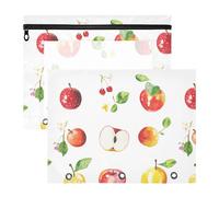 Pencil Bags 3-Holes 3 Hole Pocket for 3 Rings Binder 2 Pack Students Class Fresh Serviceberry Fruit