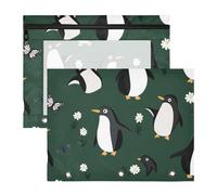 Pencil Bags Adorable 3 Hole Punch for A4 Paper Letter 2 Pack Teacher Home Cartoon Cute White Penguin