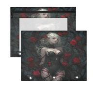 Pencil Bags Clear Pen Holder Case for A4 Paper Letter 2 Pack Students College Supplies Dark Gothic Anime Beauty