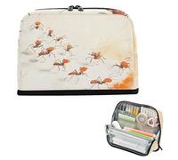 Pencil Bags Large Capacity Cosmetic Bag With Zipper Stationery Pen Bag for Nurse School Industrious Ants Carrying Food
