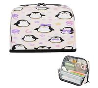 Pencil Bags Large Capacity Pen Case Cosmetic Expandable Stationery Storage for Adolescentes Elementary Cute Cartoon White Penguin Kids cartucheras para mujer