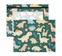 Pencil Bags With 3 Reinforced Grommets 3 Hole Pocket for A4 Paper Letter 2 Pack Teacher Classroom Supplies Dino Party Fun