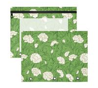 Pencil Bags with 3 Reinforced Grommets Pen Holder Case for 3 Rings Binder 2 Pack Teacher Home Carnation Lace Grass Green