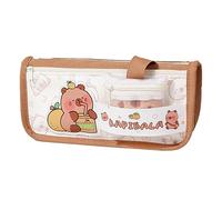 Pencil Bags with Zip, Stationery Bag, Travel-Friendly Pencil Case, Storage Bag with Zip for School Supplies, Compact and Robust Pencil Holder, Multi-purpose, multicoloured, Dunkler Kaffee, See