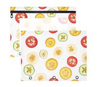 Pencil Bags With Zipper Pocket Folders for 3 Rings Binder 2 Pack Students Storing School Students Teacher Supplies Beauty Jujube Fruit White