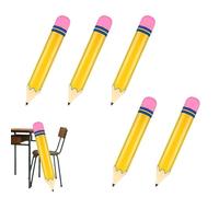 Pencil Balloons - 27in Giant Blow Up Decorations, 6 Piece Large Classroom Photo Props, Colorful Graduation Party Inflatable Display For Preschool Kindergarten Events | Teacher Appreciation School
