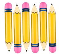 Pencil Balloons, 6Pcs Inflatable Pencil, PVC Balloons 26.7" Yellow Giant, Back to School Inflatable for School Photo Prop Classroom Prizes Favor