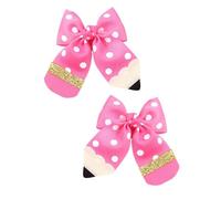 Pencil Bow Hair Clip,Pencil Hair Bow-Hair Clip Dot Pencil Bow Clip 2pcs | First Day Hair Grip Kindergarten Student Hair Accessories Welcome to School Hair Ornaments