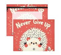 Pencil Box 3-Holes 3 Hole Punch for A4 Paper Letter 2 Pack Students Home Hedgehog Red Cute