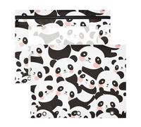 Pencil Box Adorable 3 Hole Punch for A4 Paper Letter 2 Pack Teacher Class Cartoon Cute Pandas White Black